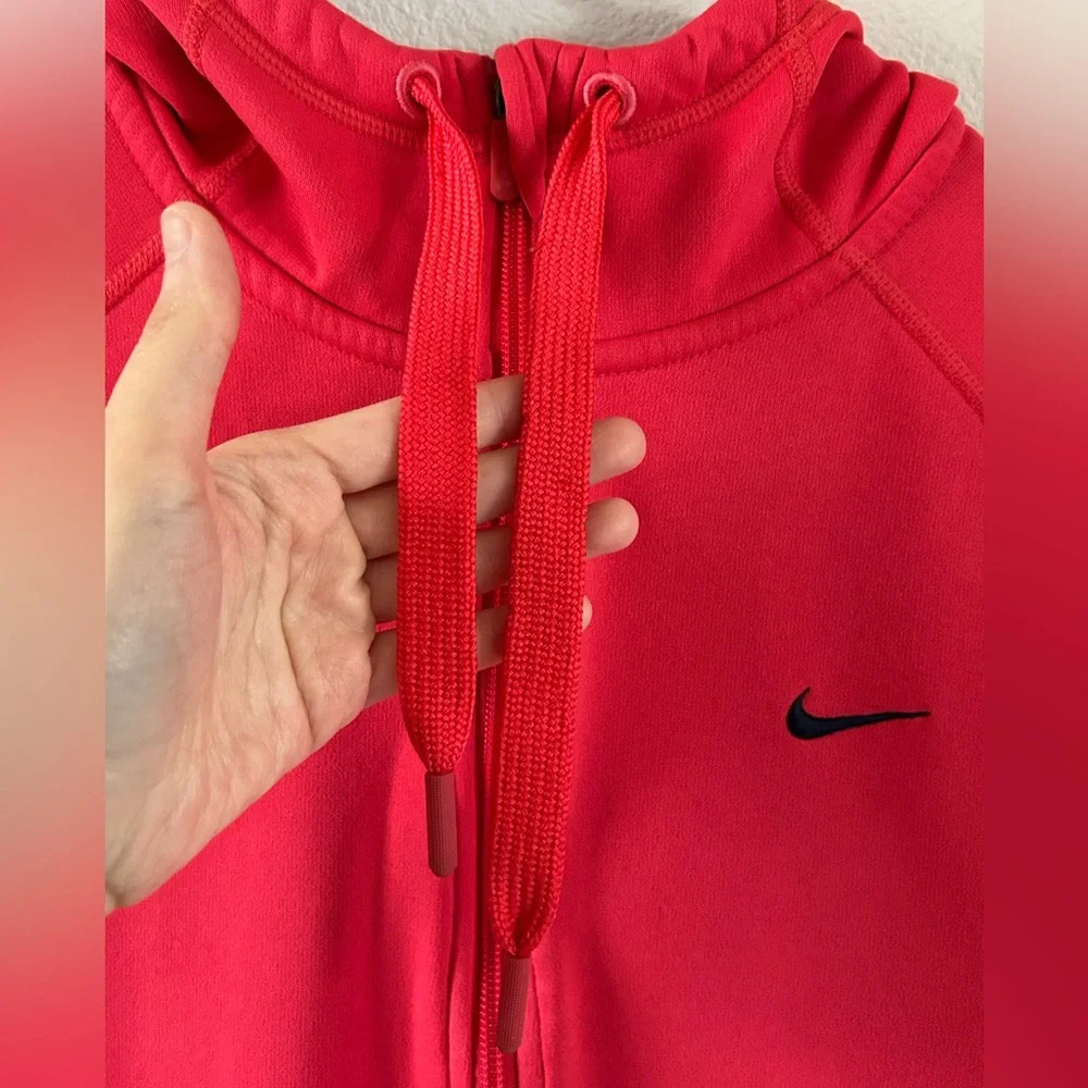 Nike Thermal-Fit Full Zip Hoodie Jacket Red Sz L Activewear Outdoor Streetwear